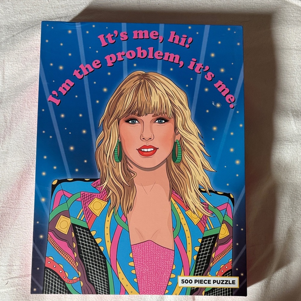 Taylor Swift 500-Piece Puzzle - Vibrant Blue & Pink Pop Art